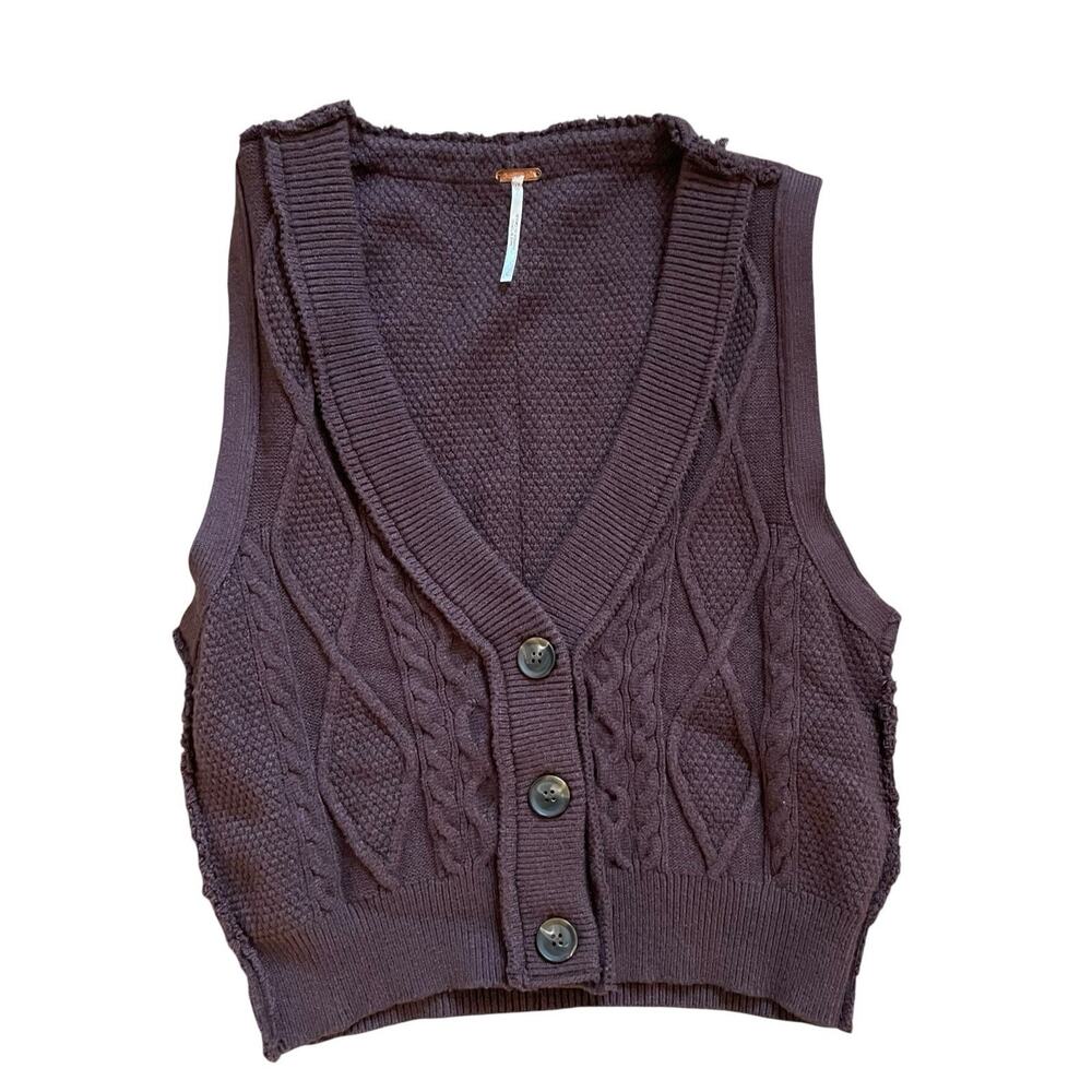 Free People Denson Cable Knit Sweater Vest - Picture 2 of 8